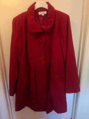 Liz Lange Red Crimson Maternity Coat W XL